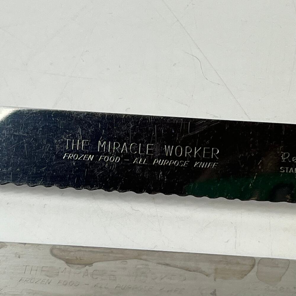 Vintage Regent Sheffield Miracle Worker Frozen Food Knives Serrated England x2 - Picture 4 of 9